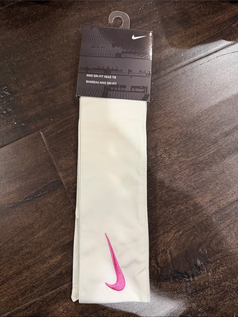 Nike Cream Head Tie with Pink Swoosh